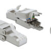 86477 DELOCK βύσμα RJ45 CAT 6A STP 86477, tool-free, ασημί