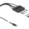 86802 DELOCK καλώδιο USB Type-C σε 4x DC 5.5 x 2.1mm 86802, 1m, μαύρο