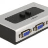 87758 DELOCK VGA switch 87758, 2 σε 1, bidirectional, 1080p/60Hz, ασημί