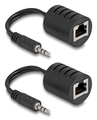 87858 DELOCK audio extender 87858 3.5mm σε 3.5mm, μέσω καλωδίου RJ45, έως 50m