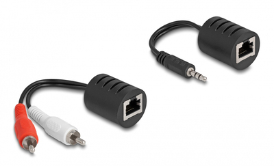 87859 DELOCK audio extender 87859 3.5mm σε RCA, μέσω καλωδίου RJ45, έως 50m