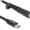 87972 DELOCK καλώδιο τροφοδοσίας 87972, USB-C σε HP 7.4x5.0mm, 1.5m, μαύρο