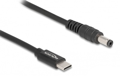 87977 DELOCK καλώδιο τροφοδοσίας 87977, USB-C σε 5.5x2.1mm, 1.5m, μαύρο