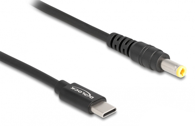 87978 DELOCK καλώδιο τροφοδοσίας 87978, USB-C σε 5.5x2.5mm, 1.5m, μαύρο
