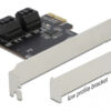 DELOCK κάρτα επέκτασης PCIe σε 4x SATA 90010, 6Gb/s, Low Profile