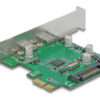 DELOCK κάρτα επέκτασης PCIe x1 σε 2x USB-C 90493, 5Gbps