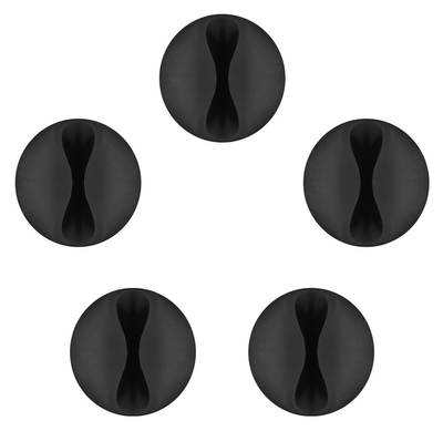 95040 GOOBAY οργανωτές καλωδίων σιλικόνης 95040, 1 θέση, Φ7.8mm, μαύρο, 5τμχ