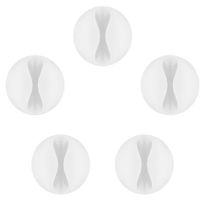 95183 GOOBAY οργανωτές καλωδίων σιλικόνης 95183, 1 θέση, Φ7.8mm, λευκό, 5τμχ