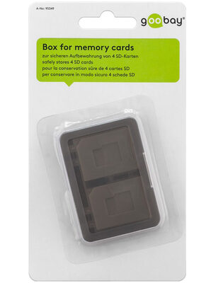 GOOBAY θήκη για κάρτες SD & micro SD 95349, 4 θέσεις, διάφανη-γκρι