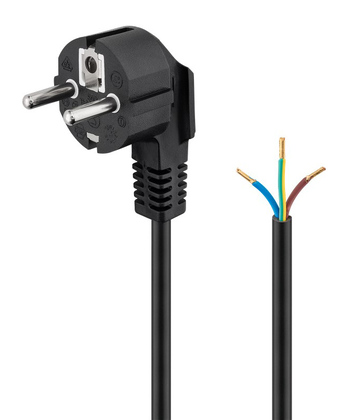 96034 GOOBAY καλώδιο τροφοδοσίας 96034, γωνιακό, 1mm², 5m, μαύρο