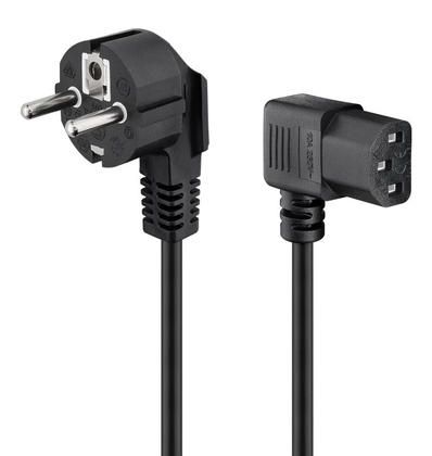 96042 GOOBAY καλώδιο τροφοδοσίας 96042, γωνιακό, 0.75mm², 1.5m, μαύρο