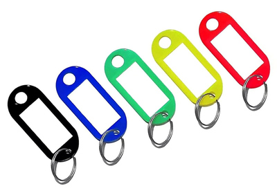 AG739 Μπρελόκ κλειδιών με ετικέτα AG739, διάφορα χρώματα, 100τμχ