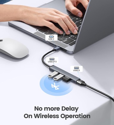 AHC2-4A-GY-BP-1 ORICO USB hub AHC2-4A, 4x θυρών, USB 3.0, 5Gbps, USB-C σύνδεση, γκρι