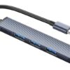 AHC2-4A-GY-BP ORICO USB hub AHC2-4A, 4x θυρών, USB 3.0, 5Gbps, USB-C σύνδεση, γκρι