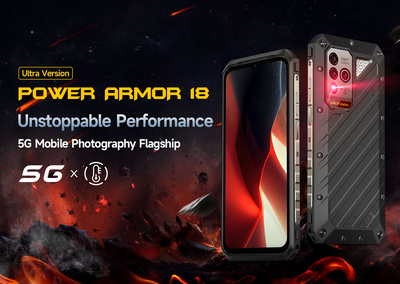 ULEFONE smartphone Power Armor 18 Ultra, 6.58", 12/512GB, 5G, 9600mAh, IP68/IP69K, μαύρο
