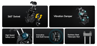 ULEFONE βάση ποδηλάτου για smartphone Armor Mount Pro AM01, μαύρη