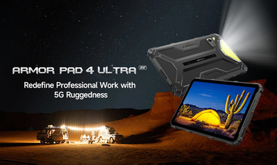 ULEFONE tablet Armor Pad 4 Ultra, 10.36", 8/256GB, 11800mAh, IP68/IP69K, 5G, μαύρο