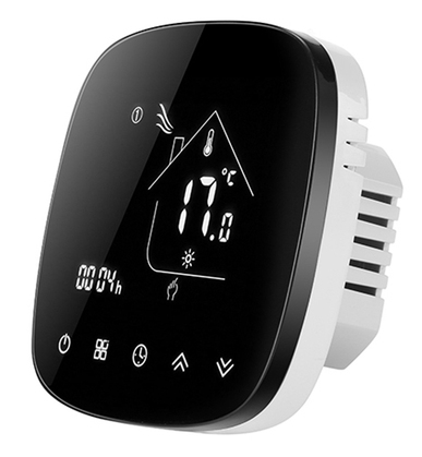 BHT-001-GCLW Smart θερμοστάτης αερίου BHT-001-GCLW, WiFi, χωνευτός, μαύρος