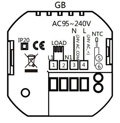 Smart θερμοστάτης πετρελαίου BHT-009GBLW, WiFi, χωνευτός, μαύρος