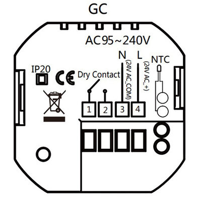 BHT-009GCLW-5 Smart θερμοστάτης αερίου BHT-009GCLW, WiFi, χωνευτός, μαύρος