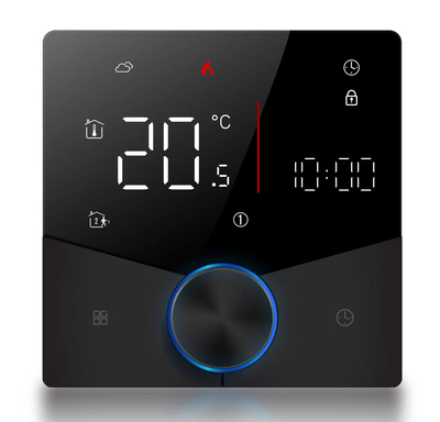 BHT-009GCLW Smart θερμοστάτης αερίου BHT-009GCLW, WiFi, χωνευτός, μαύρος