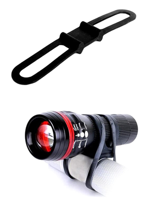 BIKE-0019-1 POWERTECH ελαστικό κλιπ συγκράτησης φακού ποδηλάτου BIKE-0019, μαύρο