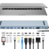 POWERTECH docking station BYL-2003U2, 12 θυρών, βάση laptop, USB-C, γκρι