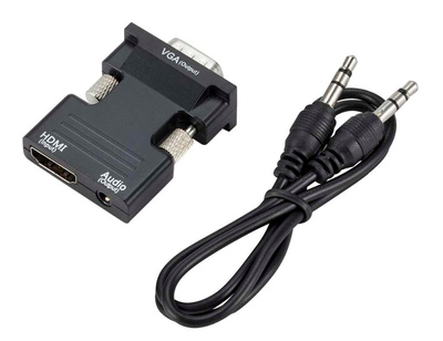 POWERTECH αντάπτορας HDMI σε VGA CAB-H120 με 3.5mm, μαύρος