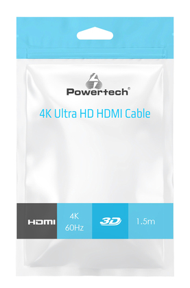 CAB-H141-1 POWERTECH καλώδιο HDMI 2.0 CAB-H141 με Ethernet, 4K/60Hz, 1.5m, μαύρο