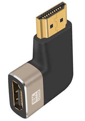 POWERTECH αντάπτορας HDMI 2.1 CAB-H160, 8K/60Hz, γωνιακός, μαύρος