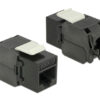 CAB-N151 POWERTECH keystone module RJ45 female CAB-N150, Cat.6Α UTP 180°, μαύρο