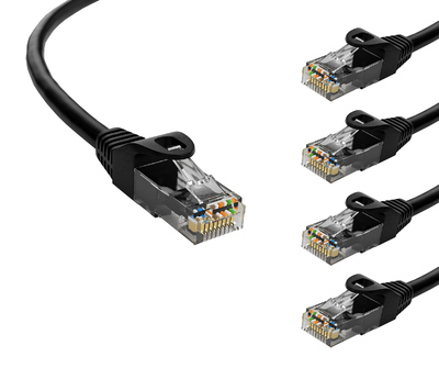 CAB-N401-5-3 POWERTECH καλώδιο δικτύου CAB-N401-5, Cat 6 U/UTP, CCA, 250Hz, 0.25m, μαύρο, 5τμχ