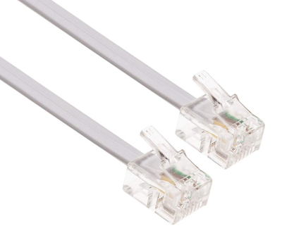 CAB-T002 POWERTECH καλώδιο τηλεφώνου RJ11 6P4C CAB-T002, 2m, λευκό