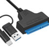 POWERTECH καλώδιο σύνδεσης HDD/SSD CAB-UC076, USB/USB-C σε SATA, 6Gbps