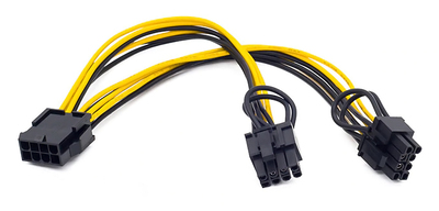 CAB-W035 POWERTECH καλώδιο EPS 12V 8pin (F) σε 2x PCIe 8pin (6+2) CAB-W035, 20cm