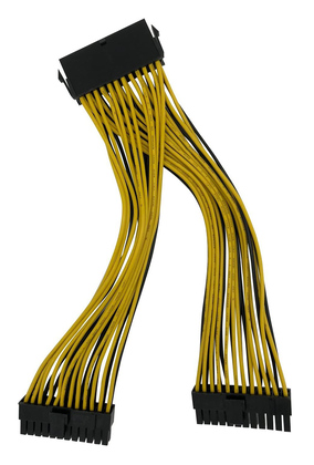 CAB-W042 POWERTECH καλώδιο μητρικής 24pin σε 2x 24pin CAB-W042, 0.20m