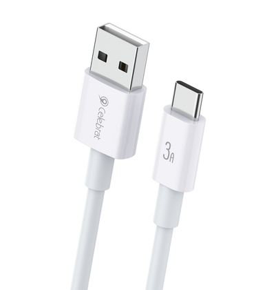 CB-24C CELEBRAT καλώδιο USB-C σε USB CB-24C, 3A, 1.2m, λευκό