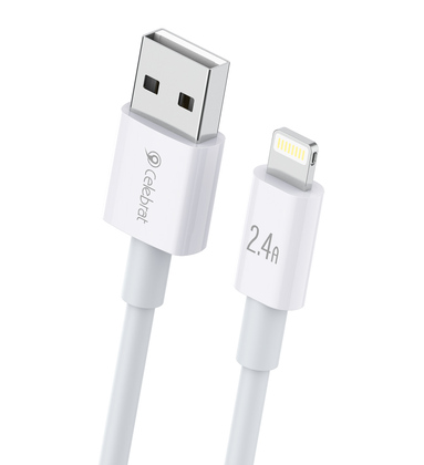 CB-24L CELEBRAT καλώδιο Lightning σε USB CB-24L, 2.4A, 1.2m, λευκό