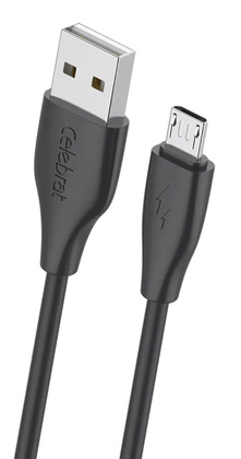 CB-31A-M-BK CELEBRAT καλώδιο micro USB σε USB CB-31, 3A, 480Mbps, 1m, μαύρο