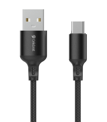 CB-32A-C CELEBRAT καλώδιο USB-C σε USB CB-32, 3A, 1m, μαύρο