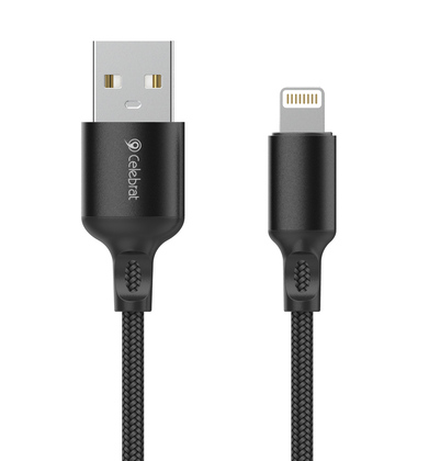 CB-32A-L CELEBRAT καλώδιο Lightning σε USB CB-32, 2.4A, 1m, μαύρο