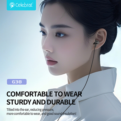 CB-G38-BK-1 CELEBRAT earphones με μικρόφωνο G38, USB-C σύνδεση, 10mm, 1.2m, μαύρα