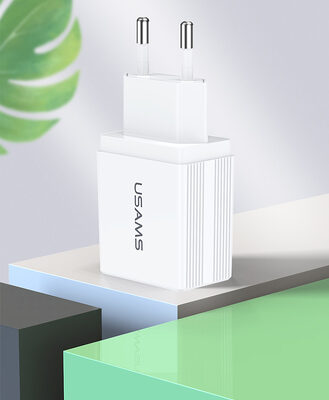 USAMS φορτιστής τοίχου T24 US-CC090, 2x USB, 2.1A, λευκός