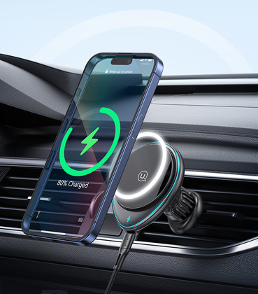 CD222ZJ01-1 USAMS ασύρματος φορτιστής & βάση αυτοκινήτου US-CD222, 15W, μαύρο