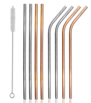 CLN-0021 Σετ μεταλλικά καλαμάκια & βουρτσάκι καθαρισμού CLN-0021, 9τμχ