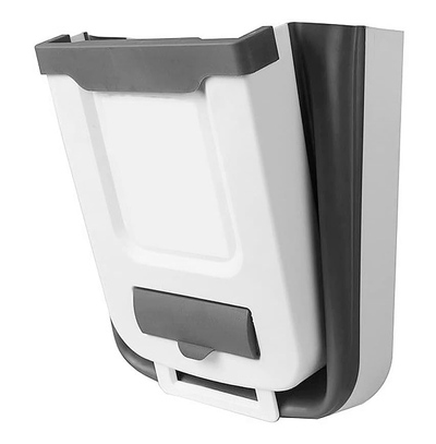 CLN-0054 Πτυσσόμενος κάδος απορριμμάτων CLN-0054 με θήκη για σακούλες, 10L, γκρι