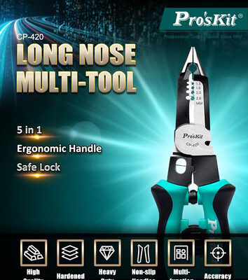 PROSKIT πολυλειτουργική πένσα απογύμνωσης καλωδίων CP-420, 5 σε 1, 225mm