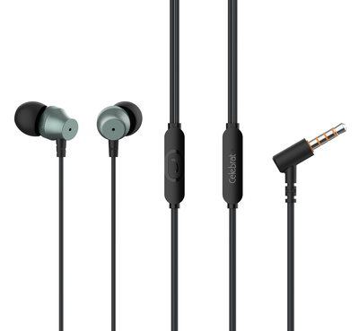 D11-BK CELEBRAT earphones με μικρόφωνο D11, 3.5mm σύνδεση, Φ10mm, 1.2m, μαύρα
