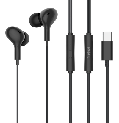 D13-BK CELEBRAT earphones με μικρόφωνο D13, USB-C σύνδεση, Φ10mm, 1.2m, μαύρα