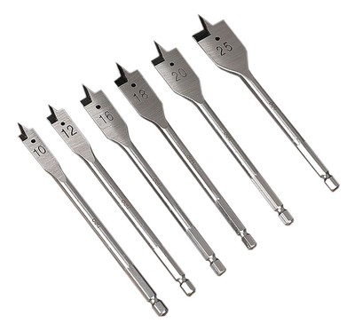 DH-MBZ006-ED1 DELI σετ τρυπάνια φτερού DH-MBZ006-ED1 για ξύλο, χάλυβας άνθρακα, 10/12/16/18/20/25mm, εξάγωνο, 6τμχ